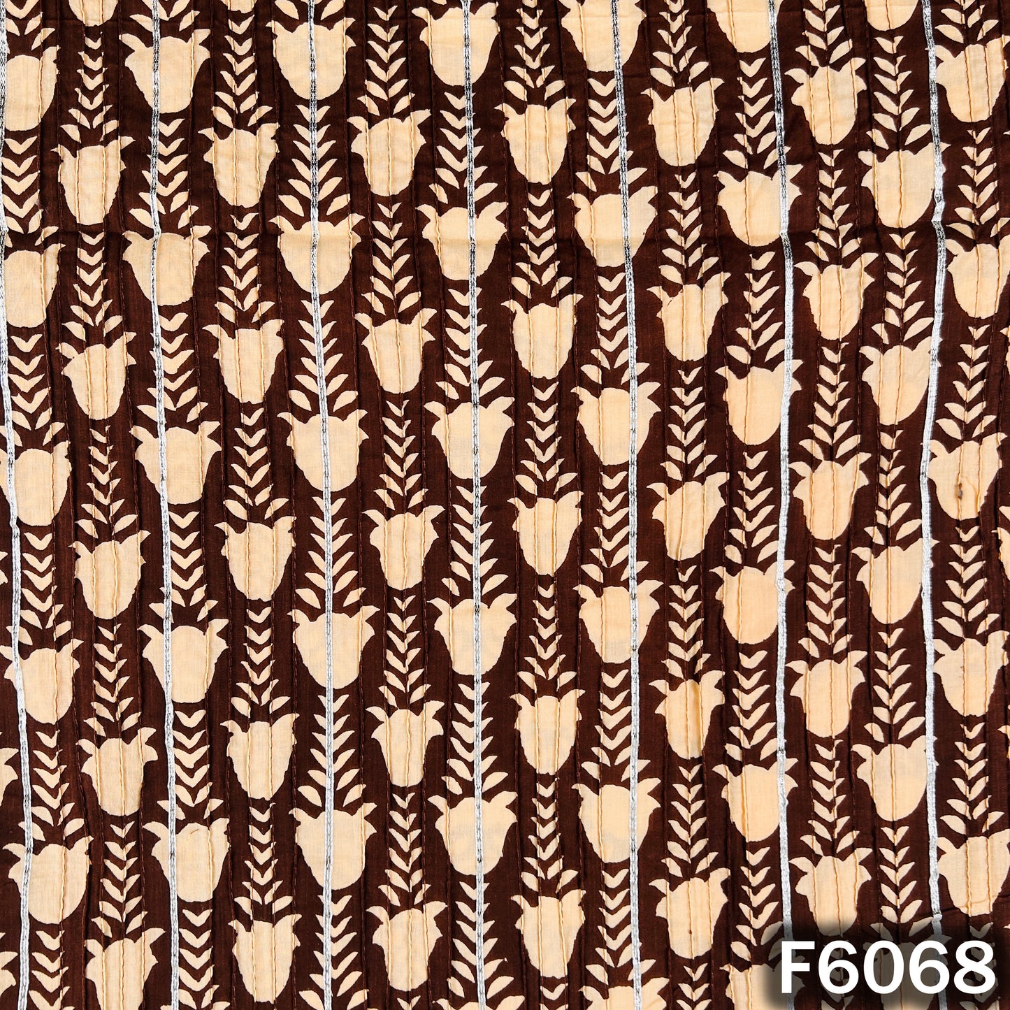 Printed Pintex Gota Patti Cotton Fabric - F6068