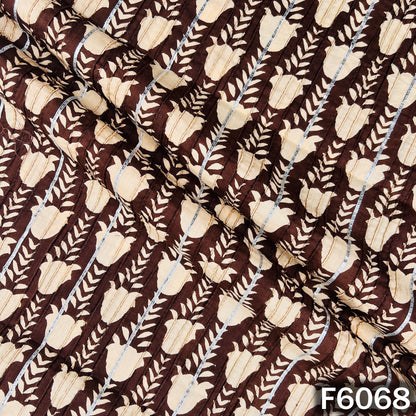 Printed Pintex Gota Patti Cotton Fabric - F6068