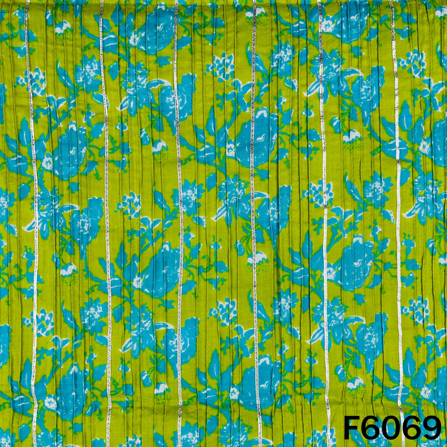 Printed Pintex Gota Patti Cotton Fabric - F6069