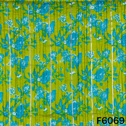 Printed Pintex Gota Patti Cotton Fabric - F6069