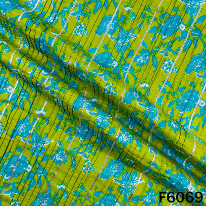Printed Pintex Gota Patti Cotton Fabric - F6069