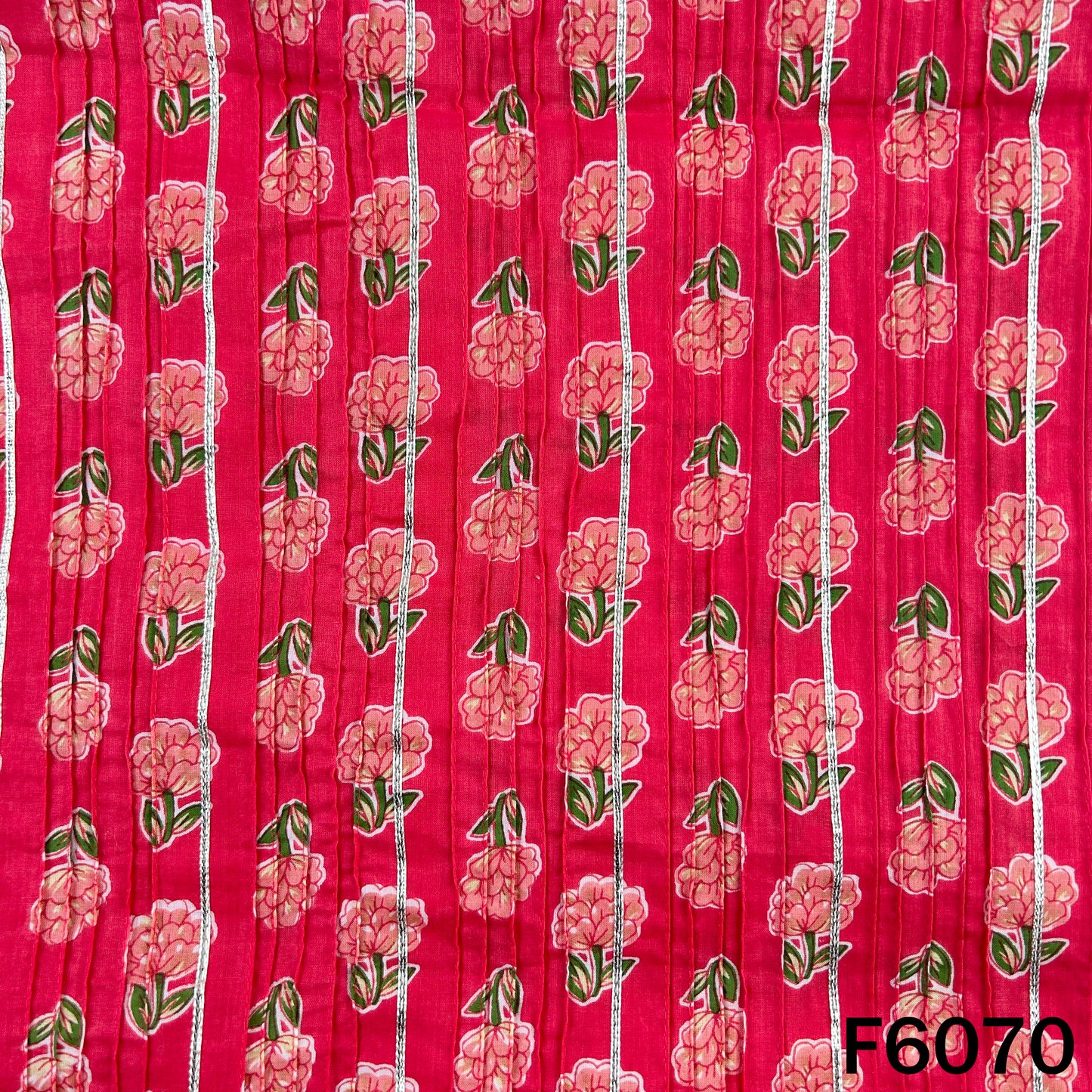 Printed Pintex Gota Patti Cotton Fabric - F6070