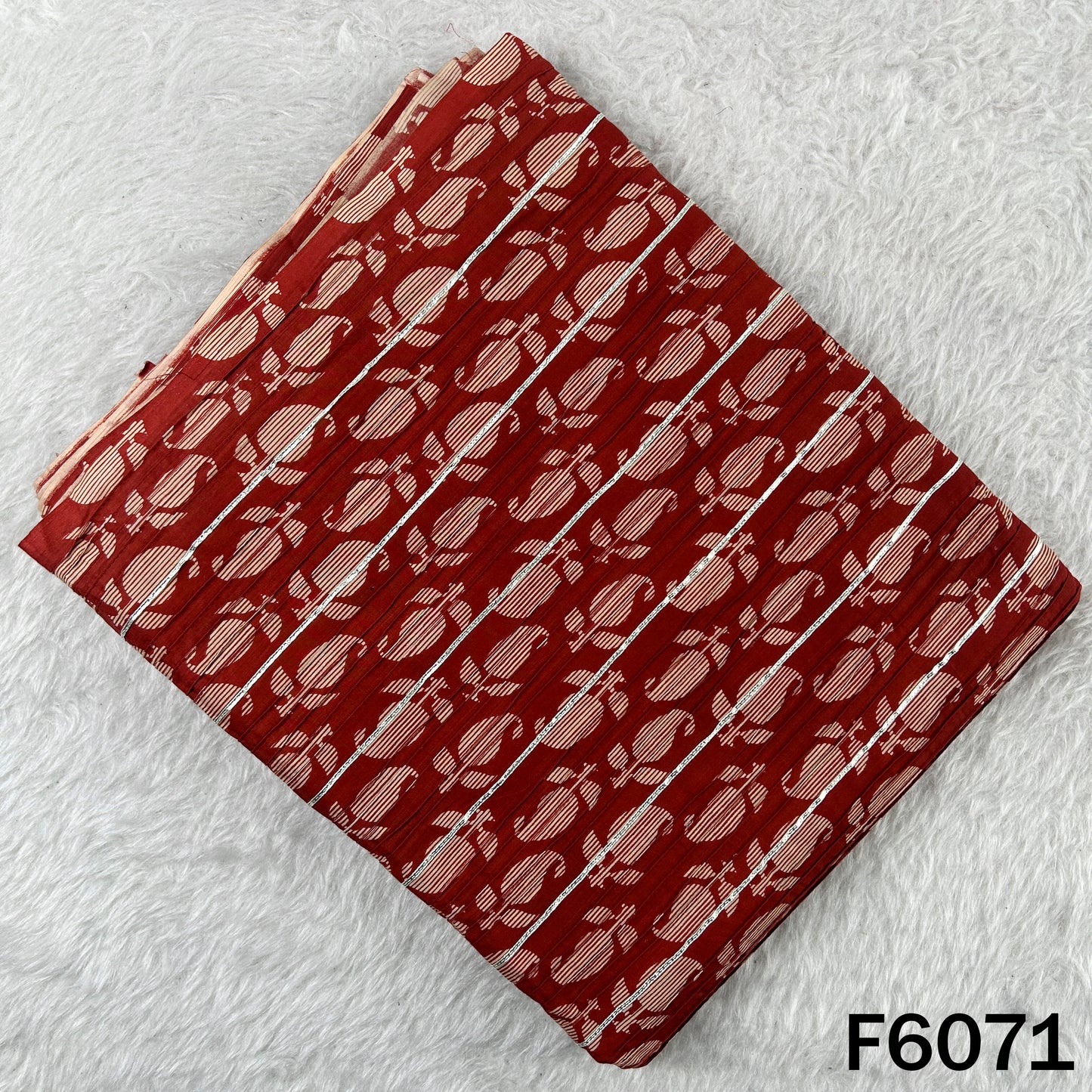 Printed Pintex Gota Patti Cotton Fabric - F6071