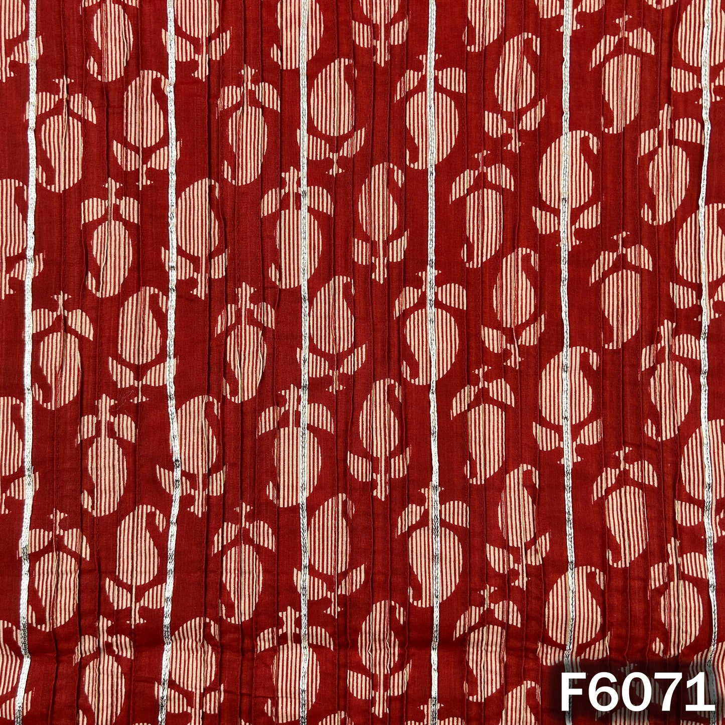 Printed Pintex Gota Patti Cotton Fabric - F6071