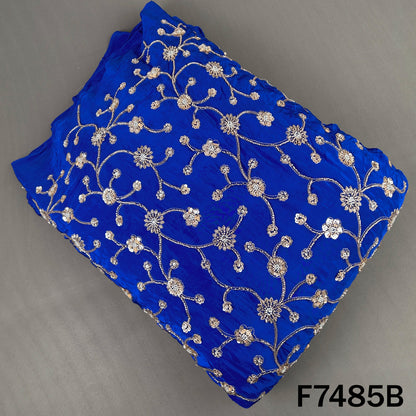 Cut Dana Zari Sequins Embroidered Crepe Fabric - F7485