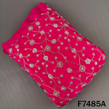 Cut Dana Zari Sequins Embroidered Crepe Fabric - F7485