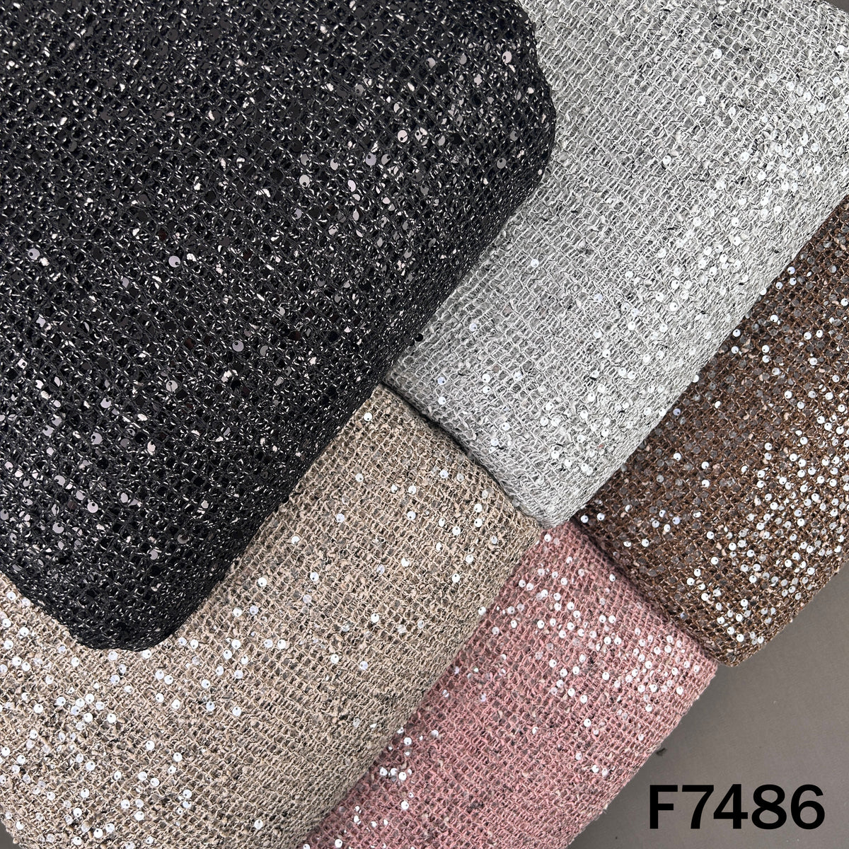 Imported Crochet Net Sequins Fabric - F7486