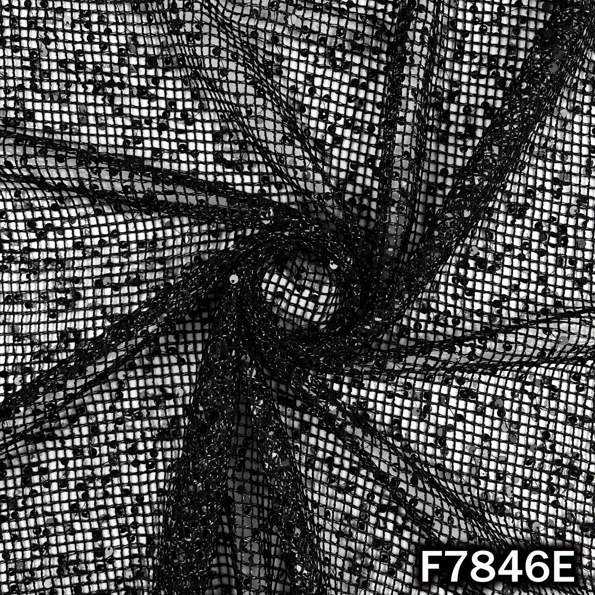 Imported Crochet Net Sequins Fabric - F7486