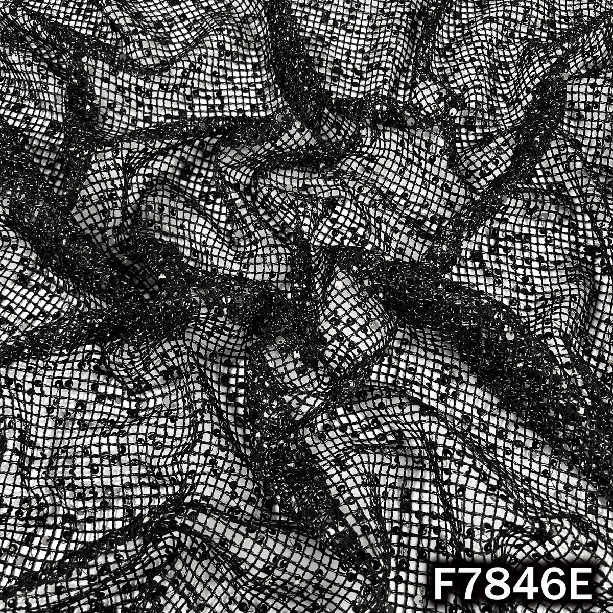 Imported Crochet Net Sequins Fabric - F7486