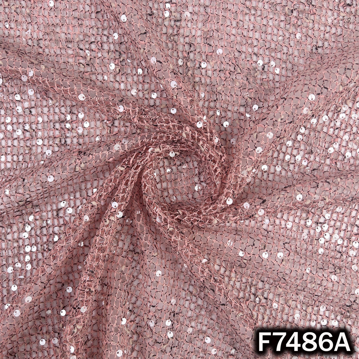 Imported Crochet Net Sequins Fabric - F7486
