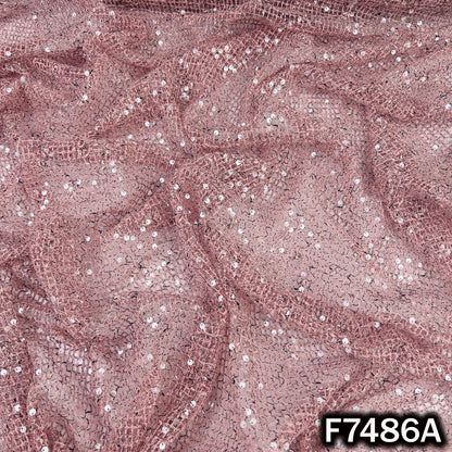 Imported Crochet Net Sequins Fabric - F7486