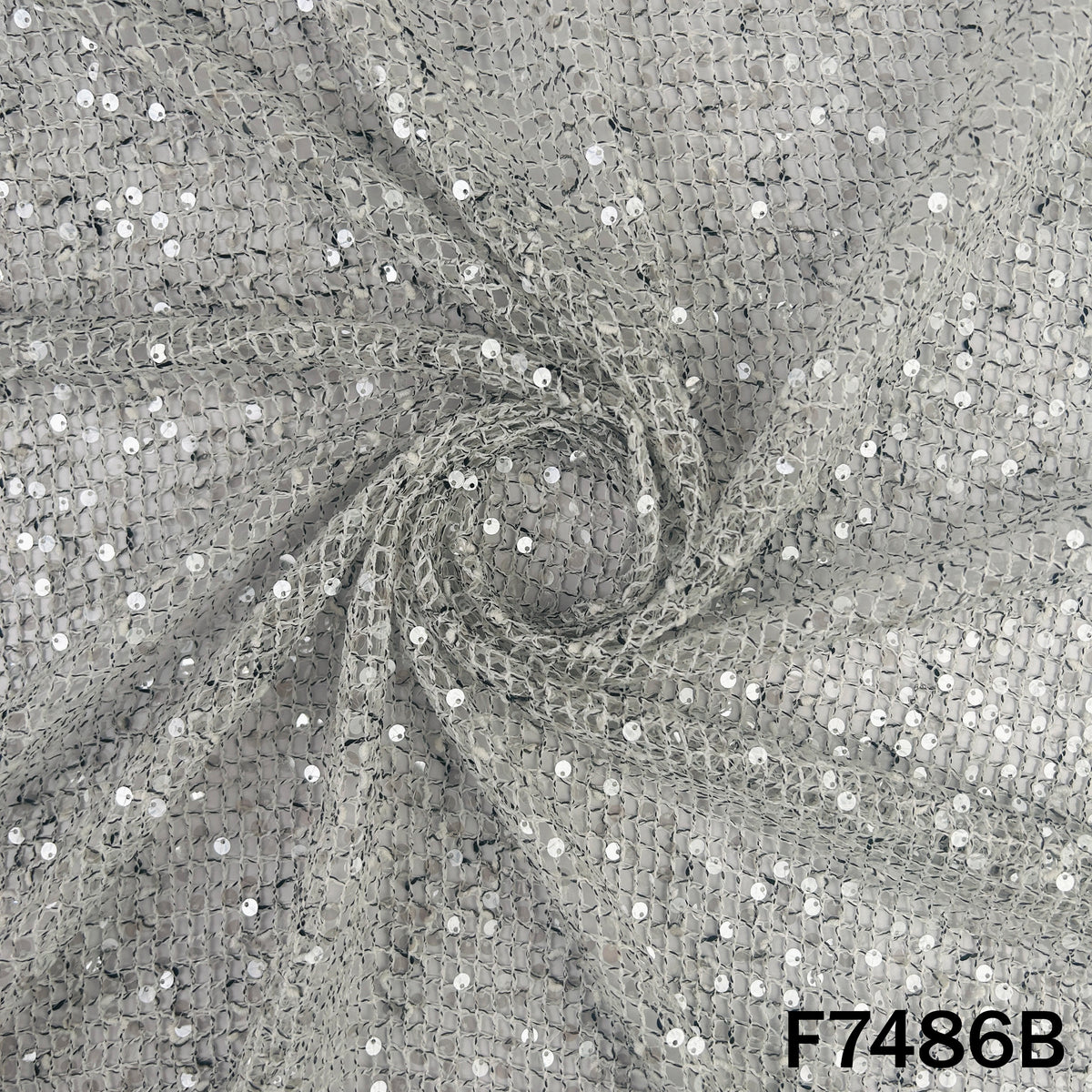 Imported Crochet Net Sequins Fabric - F7486