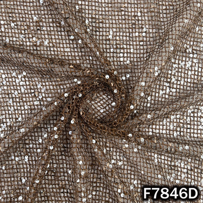 Imported Crochet Net Sequins Fabric - F7486