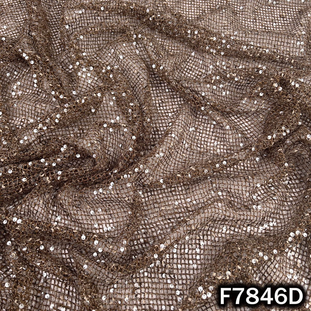 Imported Crochet Net Sequins Fabric - F7486