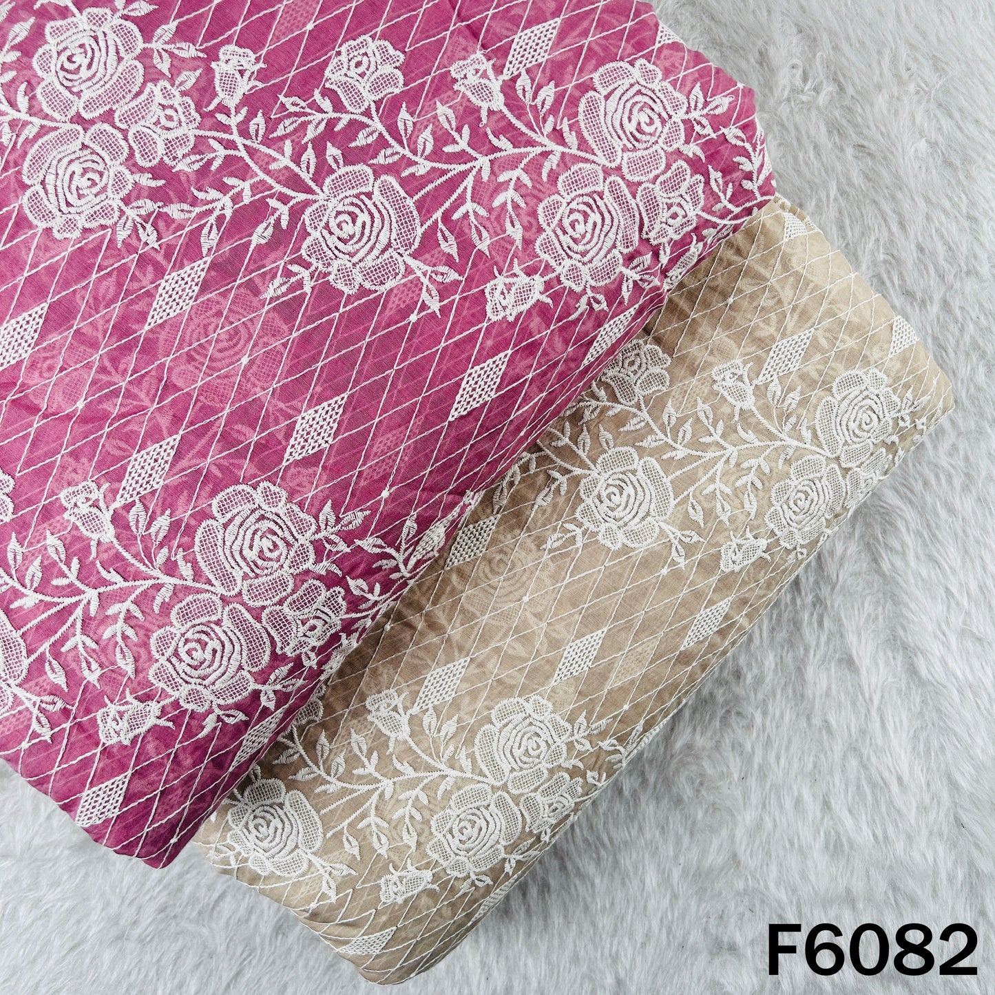 Thread Embroidered Chanderi Fabric - F6082