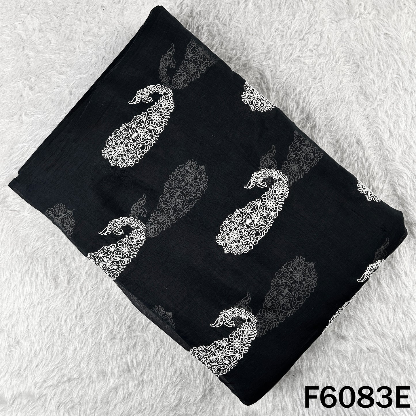 Thread Embroidered Mul Chanderi Fabric - F6083