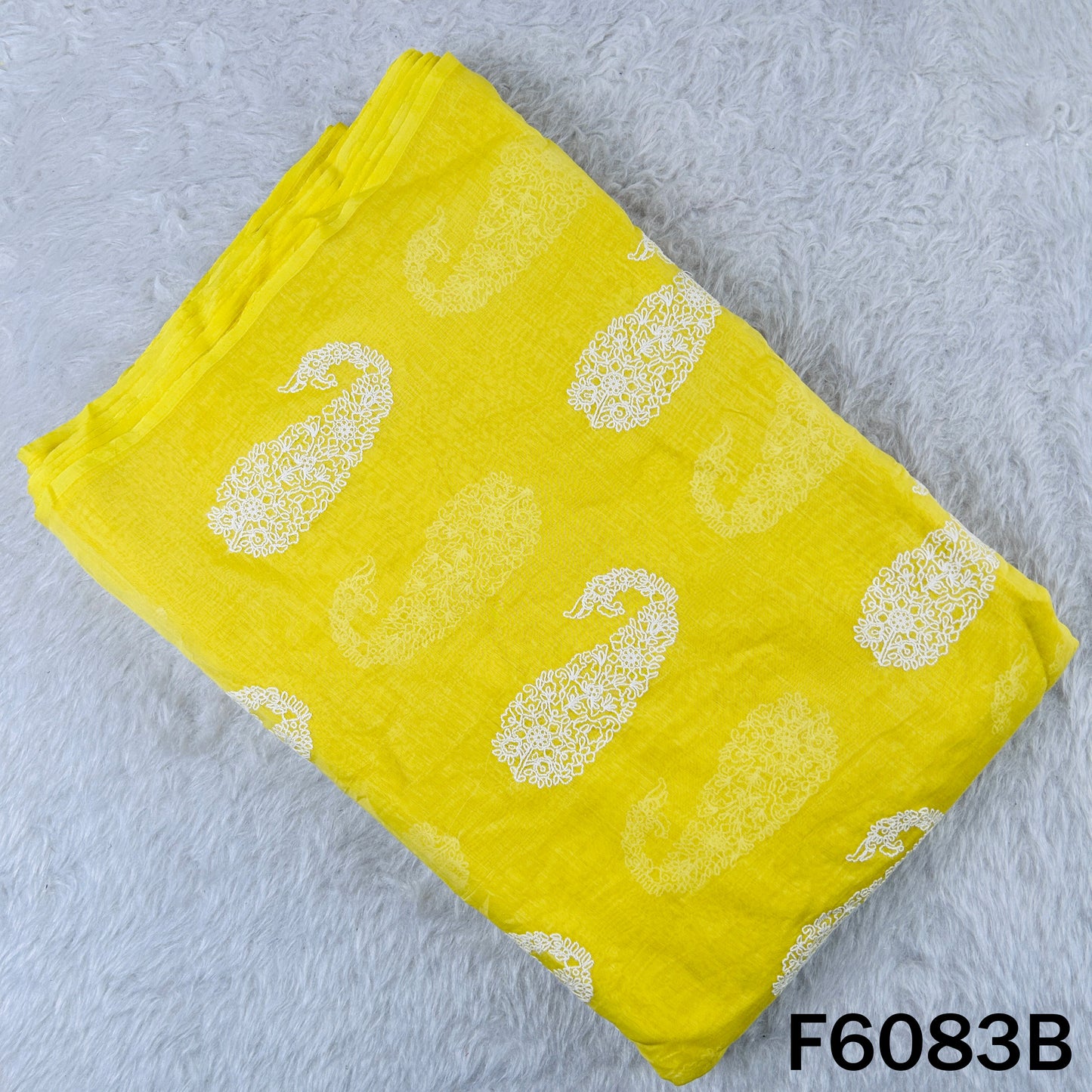 Thread Embroidered Mul Chanderi Fabric - F6083