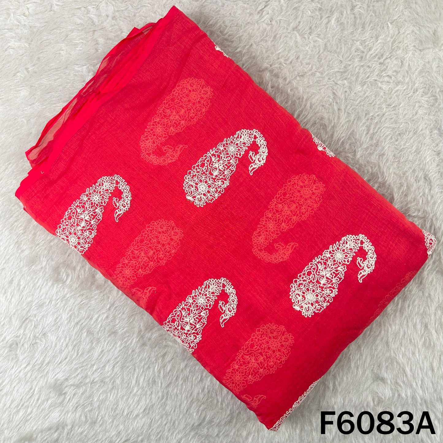 Thread Embroidered Mul Chanderi Fabric - F6083