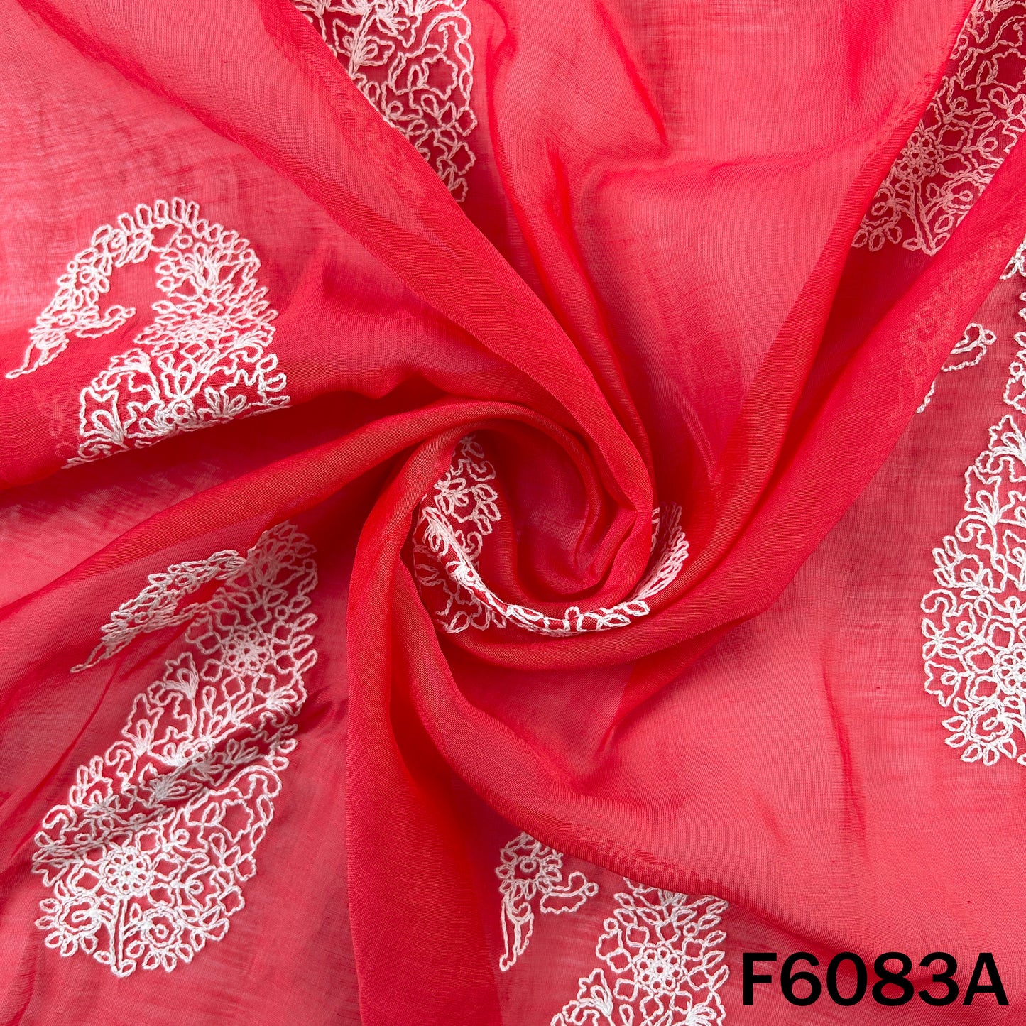 Thread Embroidered Mul Chanderi Fabric - F6083