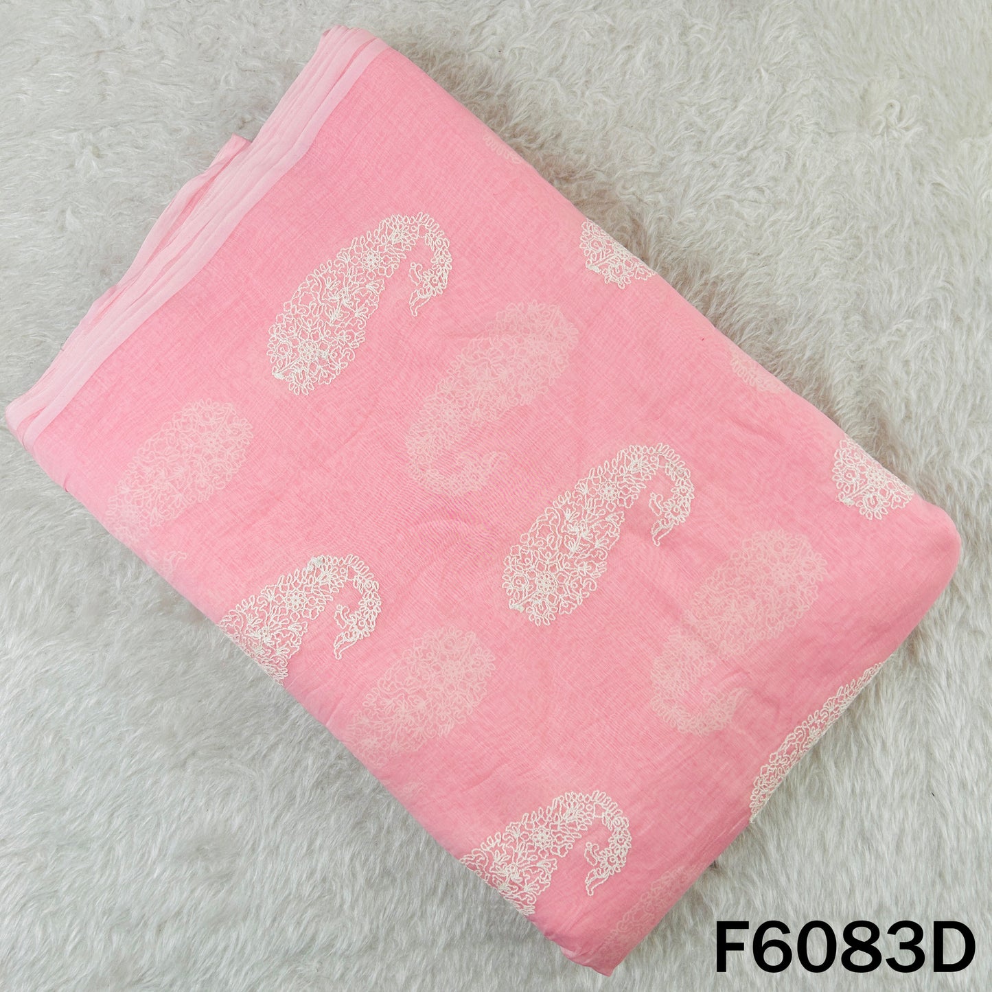 Thread Embroidered Mul Chanderi Fabric - F6083