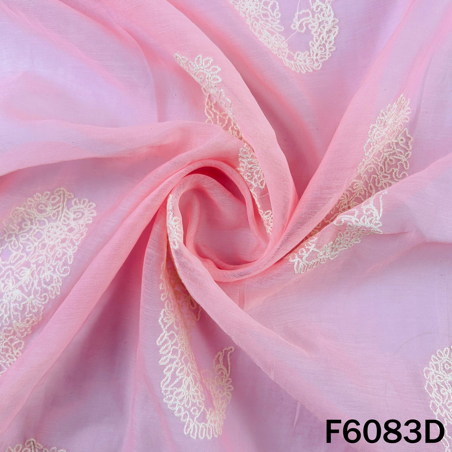 Thread Embroidered Mul Chanderi Fabric - F6083