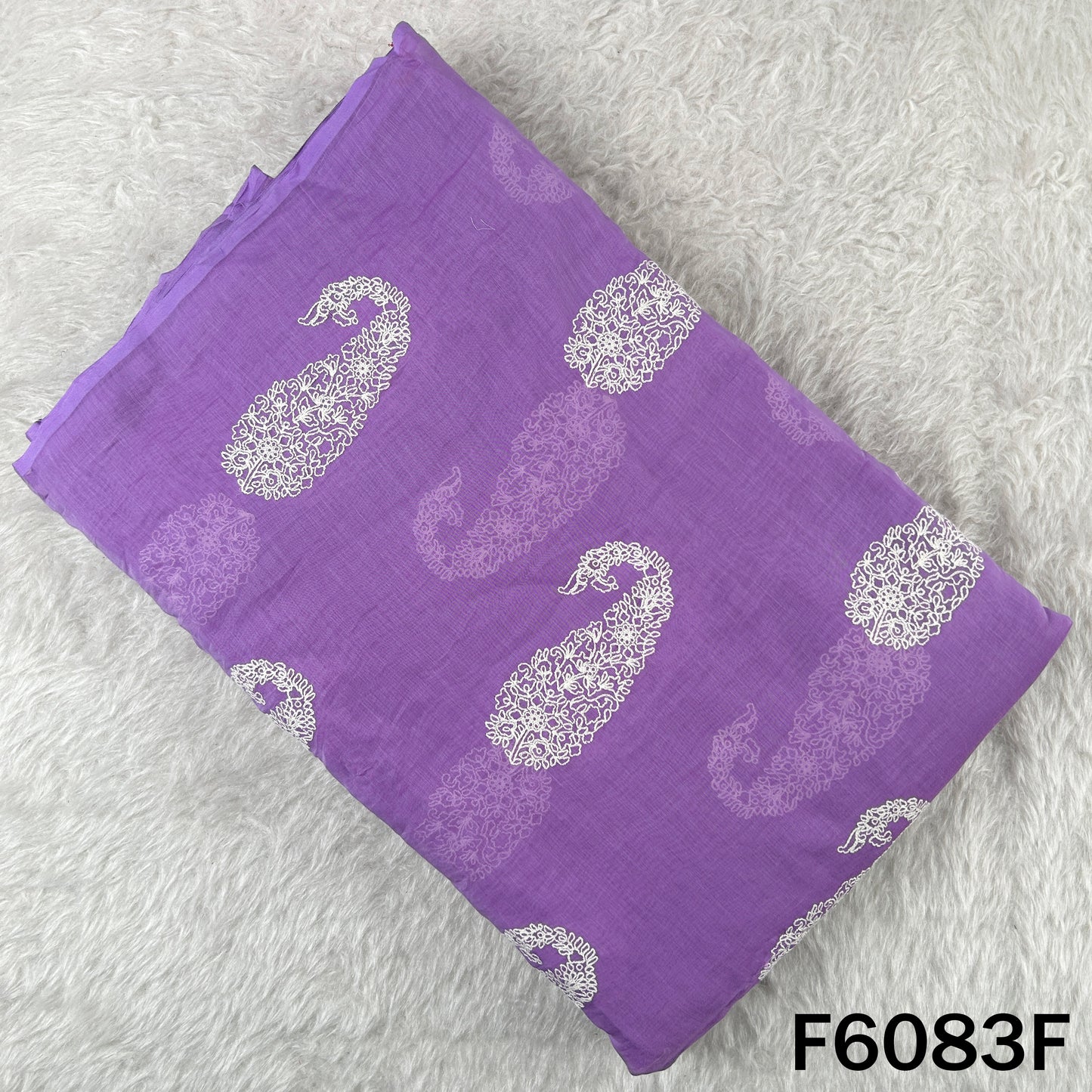 Thread Embroidered Mul Chanderi Fabric - F6083