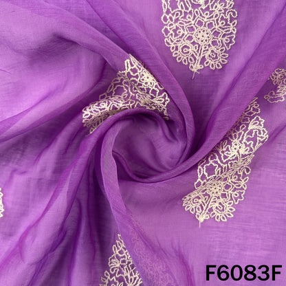 Thread Embroidered Mul Chanderi Fabric - F6083