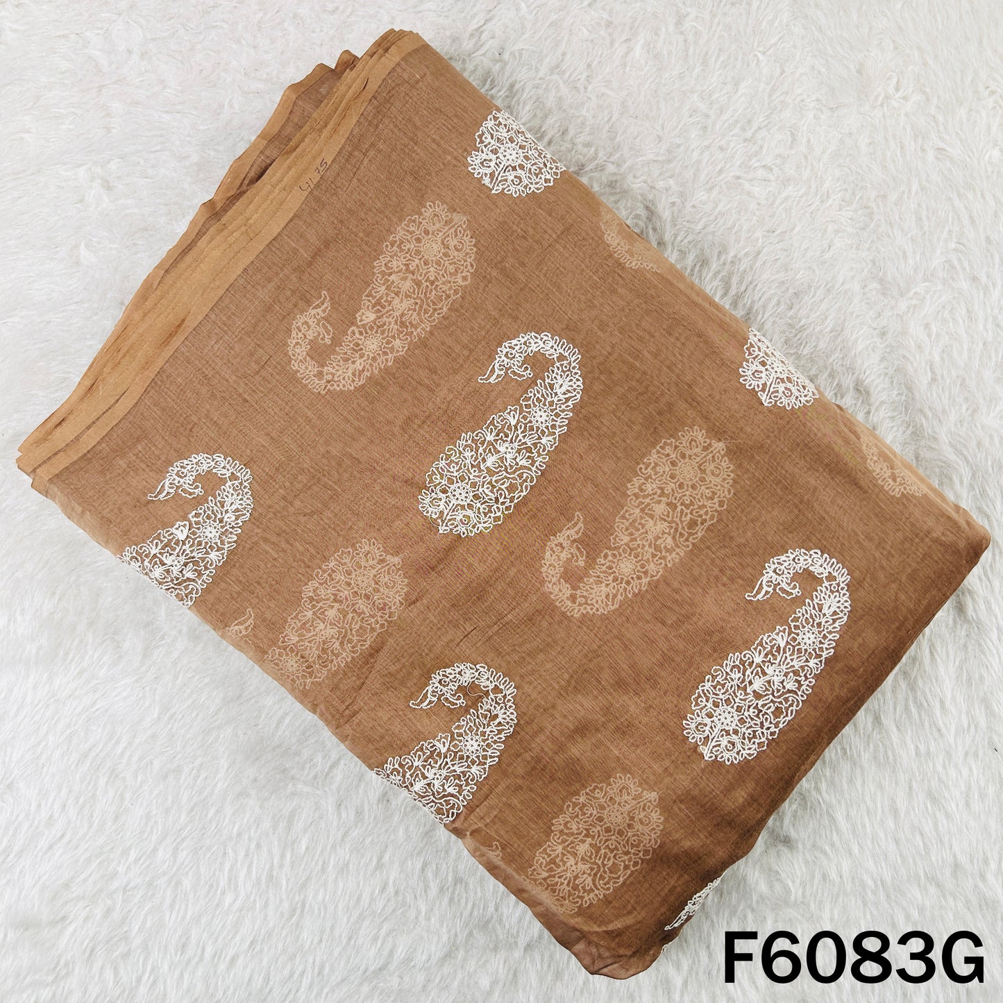 Thread Embroidered Mul Chanderi Fabric - F6083