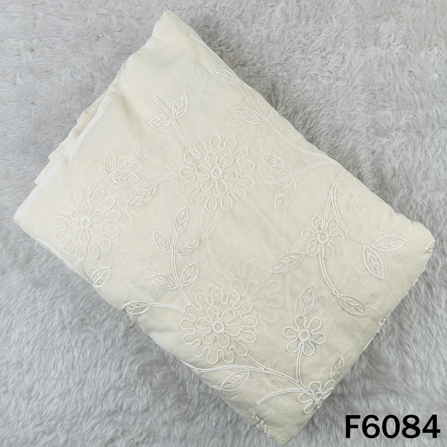 Doria Work Thread Embroidered Chanderi Fabric - F6084