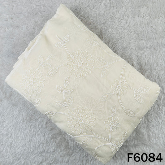 Doria Work Thread Embroidered Chanderi Fabric - F6084