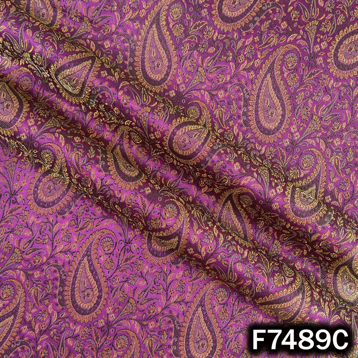 Self Jacquard Brocade Silk Fabric - F7489