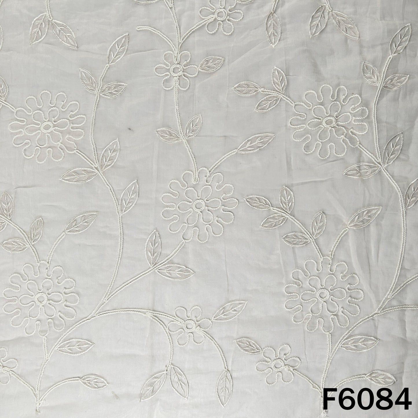 Doria Work Thread Embroidered Chanderi Fabric - F6084