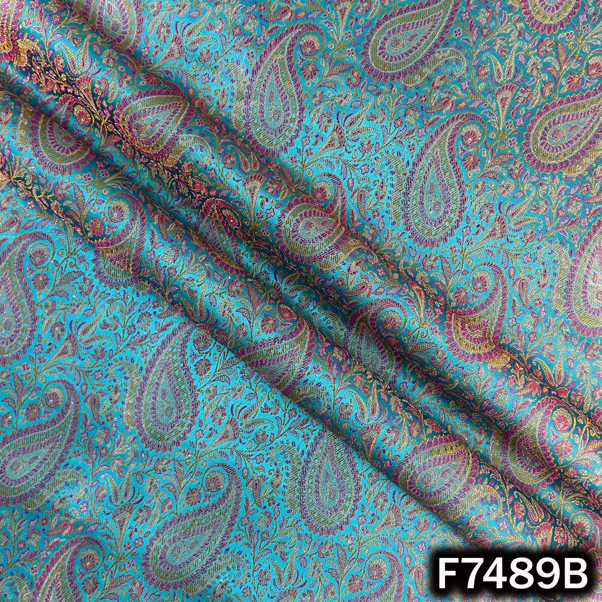 Self Jacquard Brocade Silk Fabric - F7489
