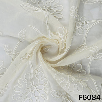 Doria Work Thread Embroidered Chanderi Fabric - F6084
