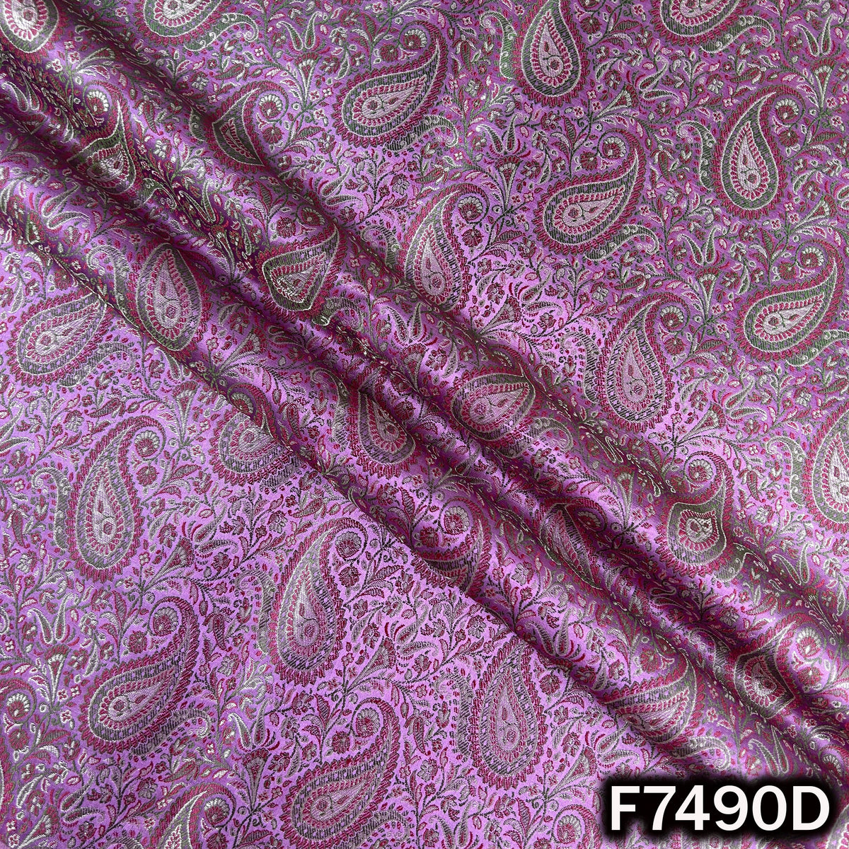 Self Jacquard Brocade Silk Fabric - F7490