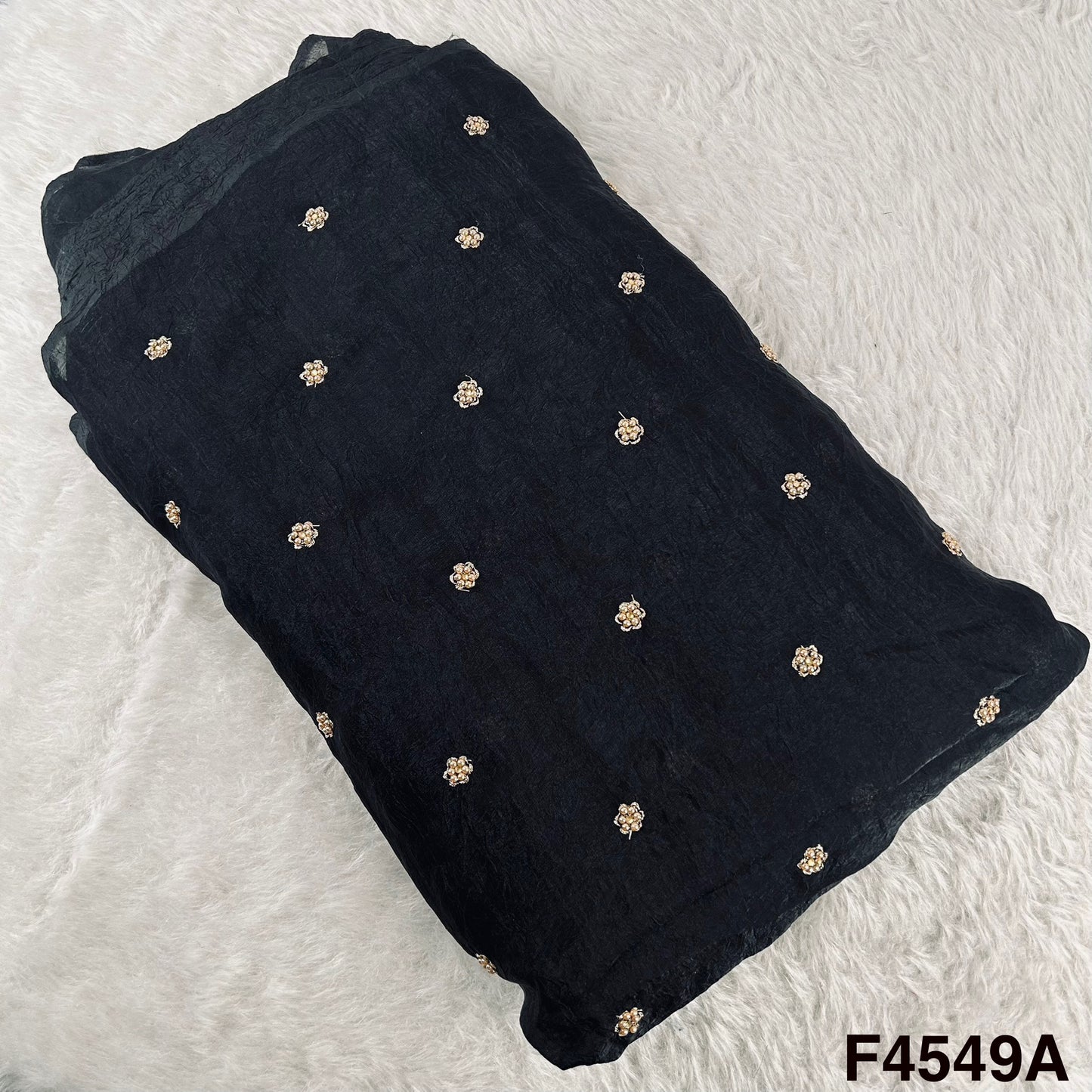 Zari Pearl Work Jimmy Choo Fabric- F4549