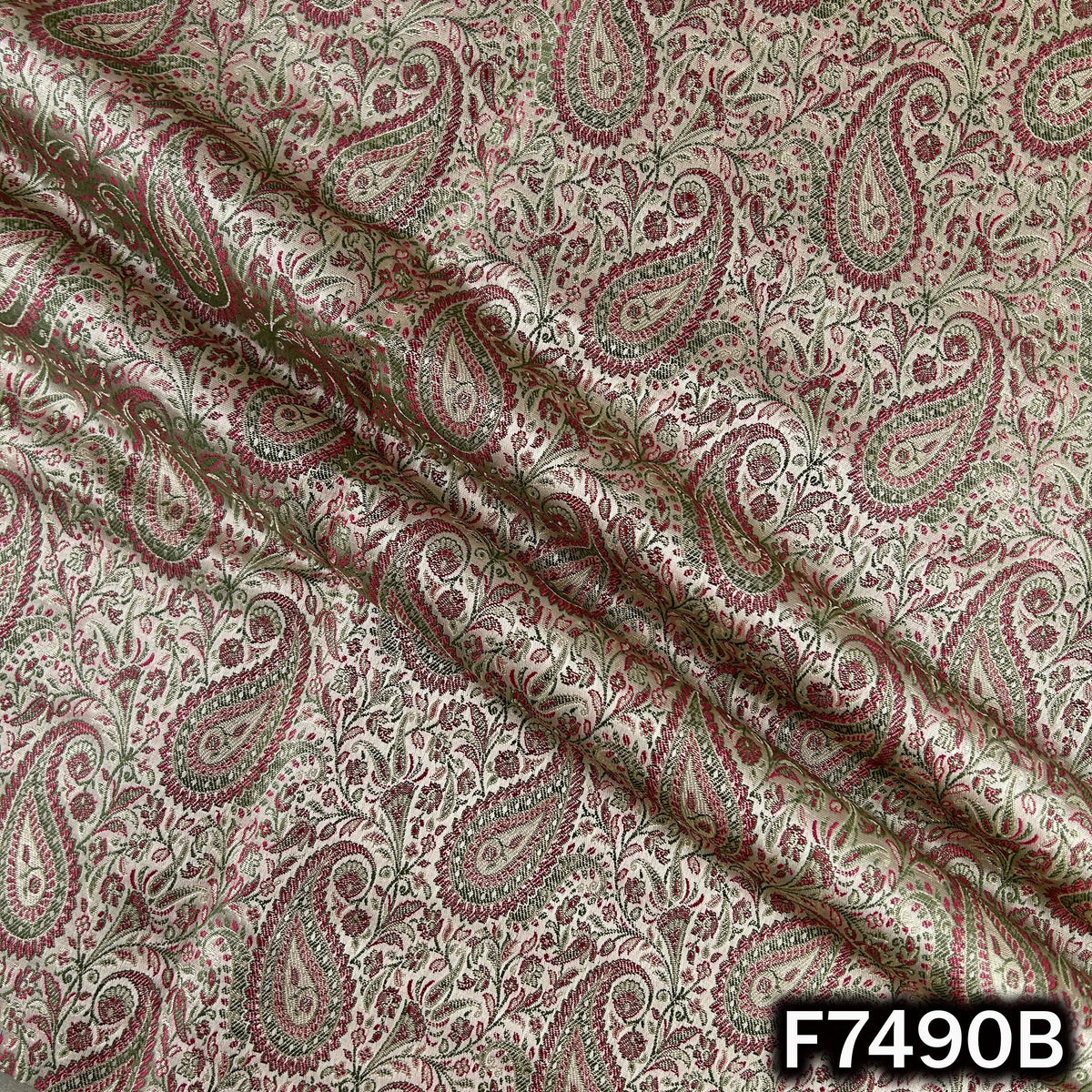 Self Jacquard Brocade Silk Fabric - F7490