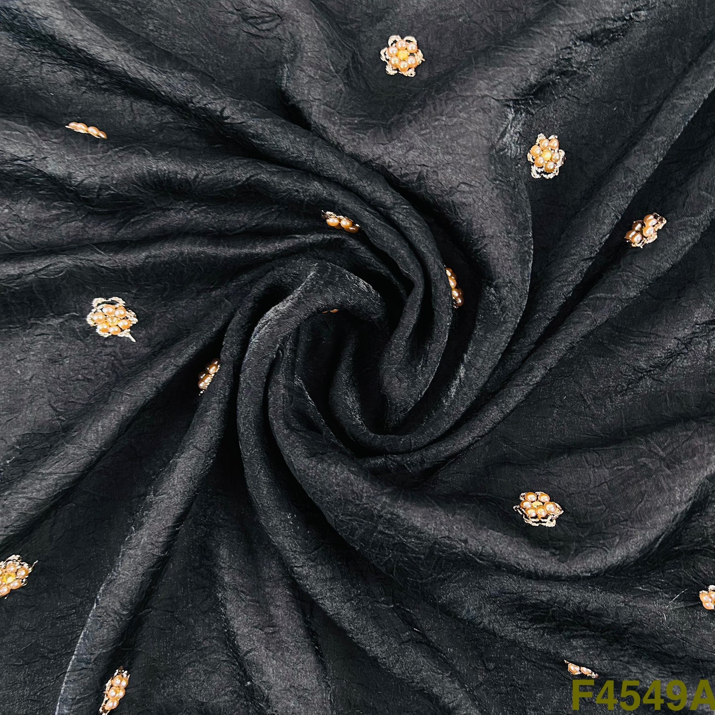 Zari Pearl Work Jimmy Choo Fabric- F4549