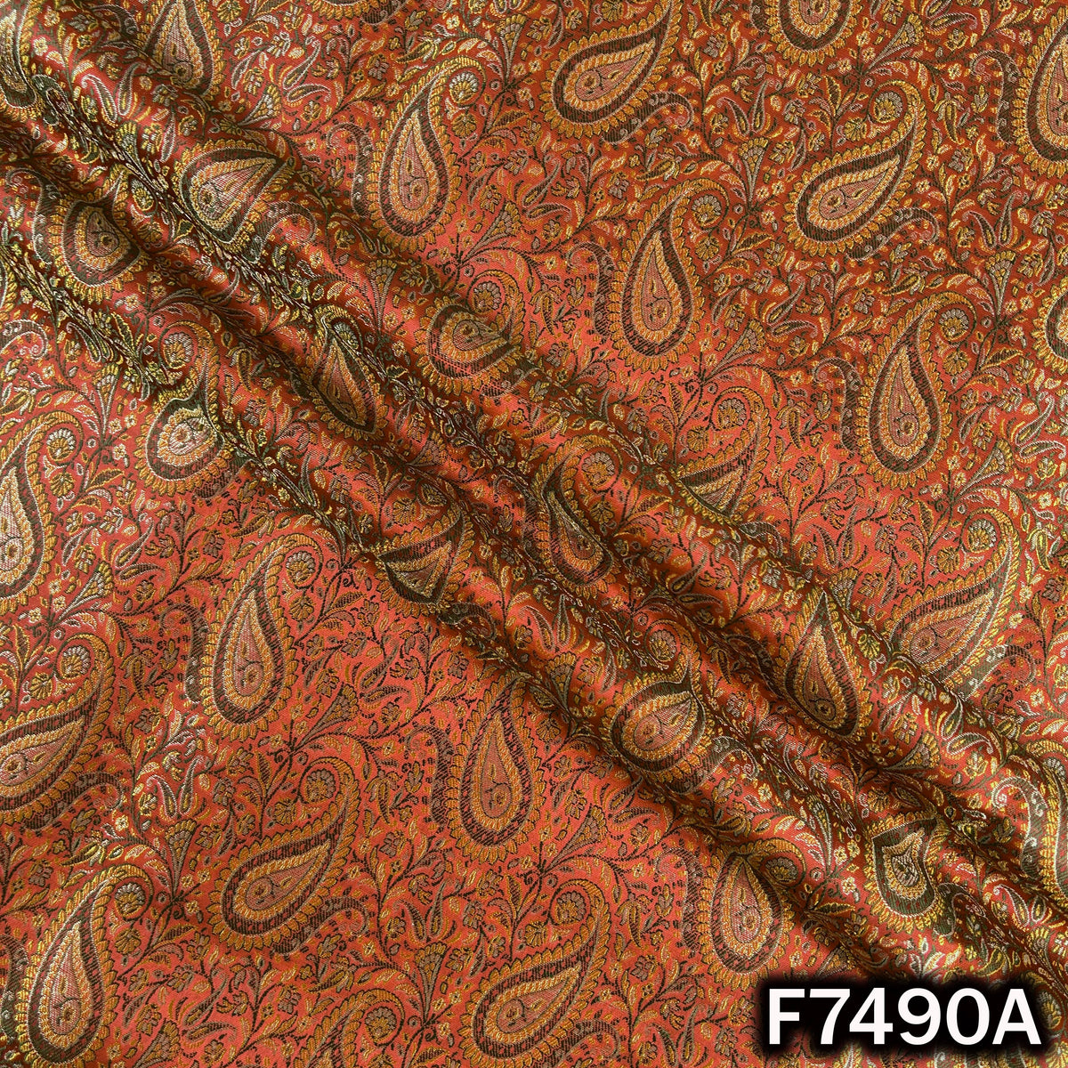 Self Jacquard Brocade Silk Fabric - F7490