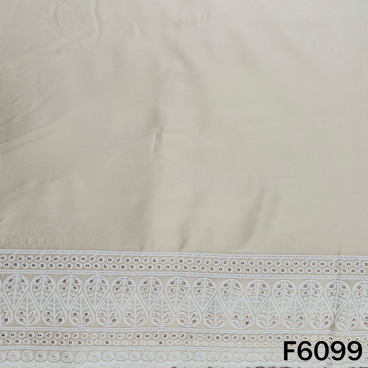 Thread Sequins Embroidered Cotton Fabric - F6099