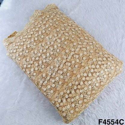 Thread Sequins Embroidered Net Fabric- F4554