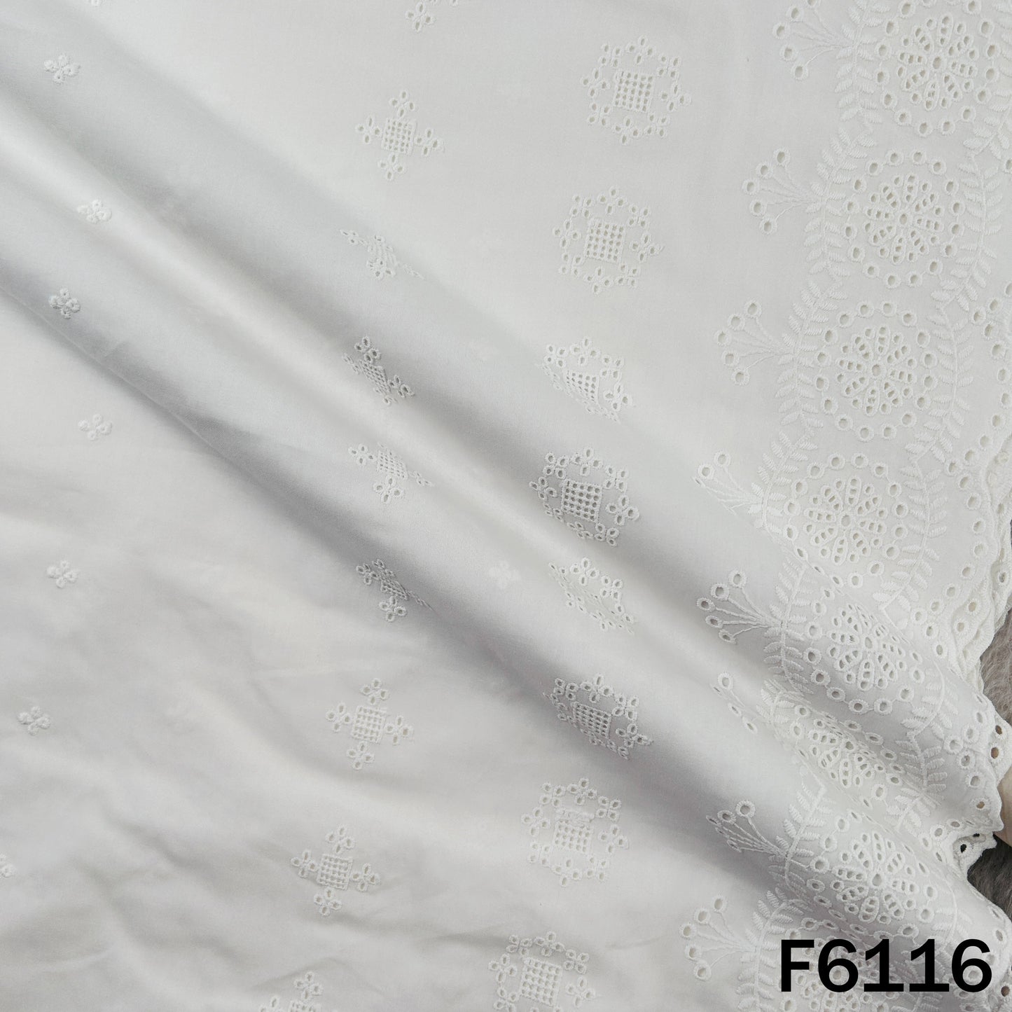Chikankari Cotton Fabric - F6116