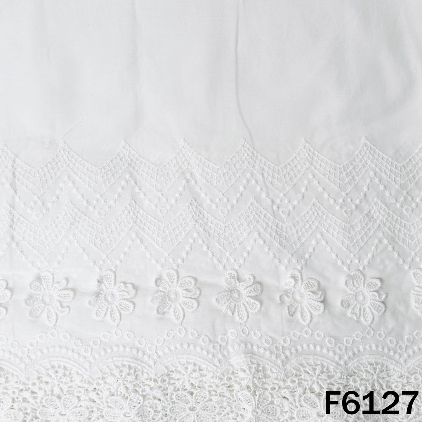 Cut Work Lace Cotton Fabric - F6127