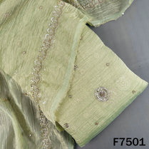 Cut Daba Zari Sequins with Pearl Work Crush Tissue Fabric - F7501