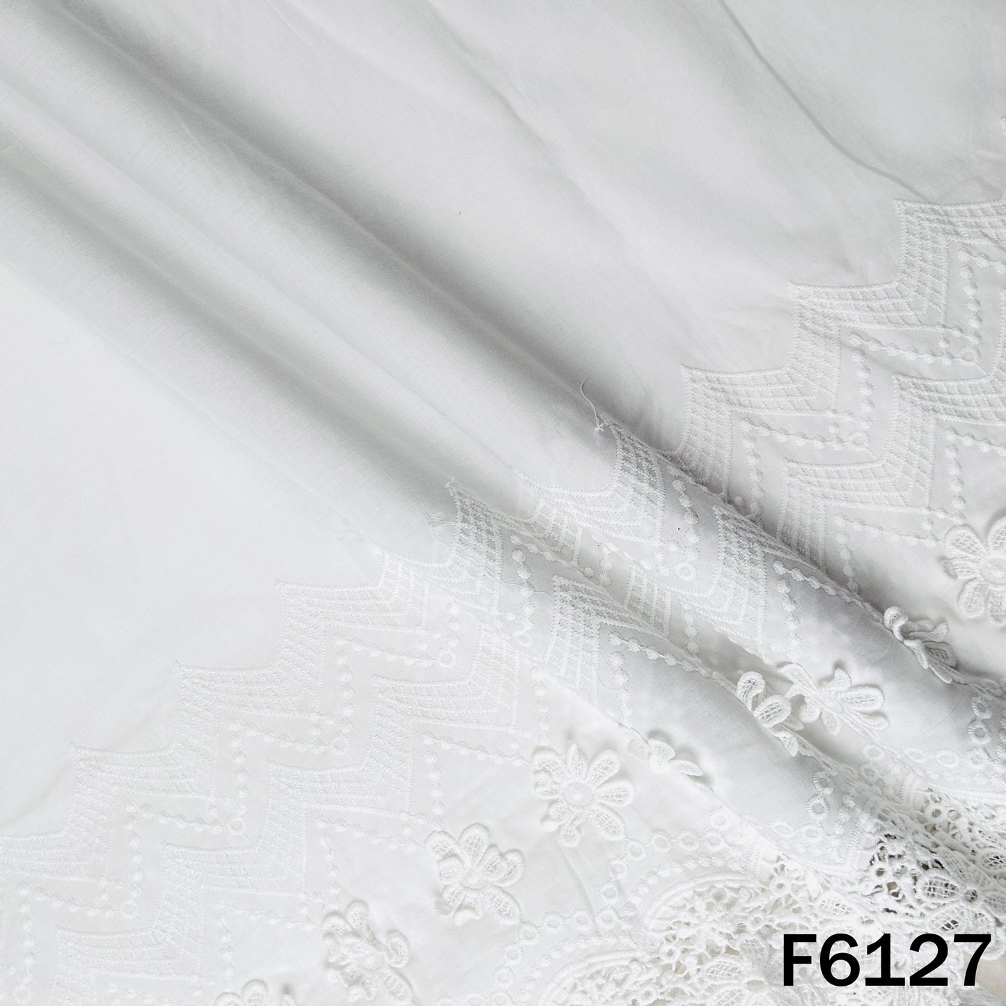 Cut Work Lace Cotton Fabric - F6127