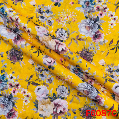 Printed Linen Cotton Fabric - F6087