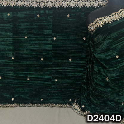 Zari Buti With Stone Work Crush Velvet Dupatta - D2404