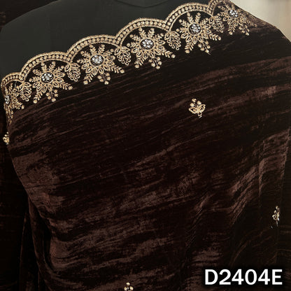 Zari Buti With Stone Work Crush Velvet Dupatta - D2404