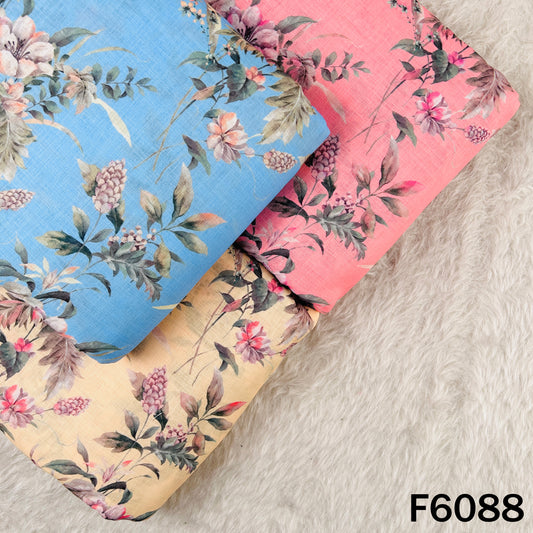 Printed Linen Cotton Fabric - F6088
