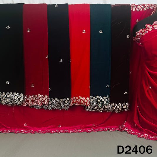 Zari Buti With Stone Work Velvet Dupatta - D2406